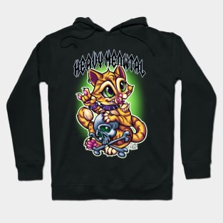 Heavy Meowtal (Orange cat) Hoodie